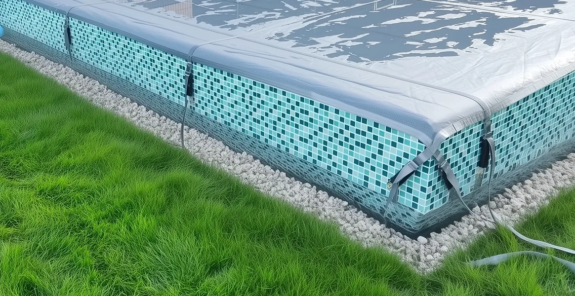 Покрывало для бассейна под снегом — защита зимой в Нижнем Новгороде